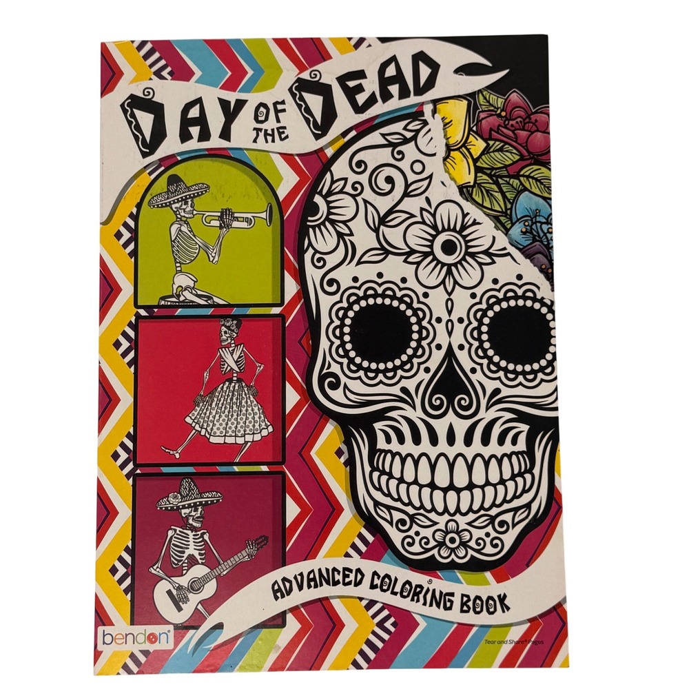 Bendon Day of the Dead Advanced Coloring Book Sugar Skulls 32 Pages 2020 NEW
